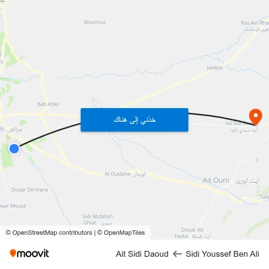 Sidi Youssef Ben Ali to Ait Sidi Daoud map