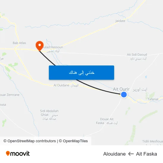 Ait Faska to Alouidane map