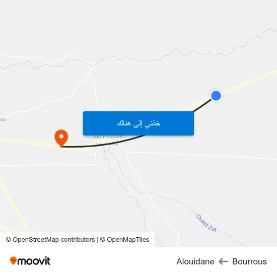 Bourrous to Alouidane map