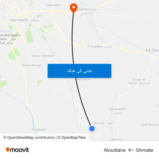 Ghmate to Alouidane map
