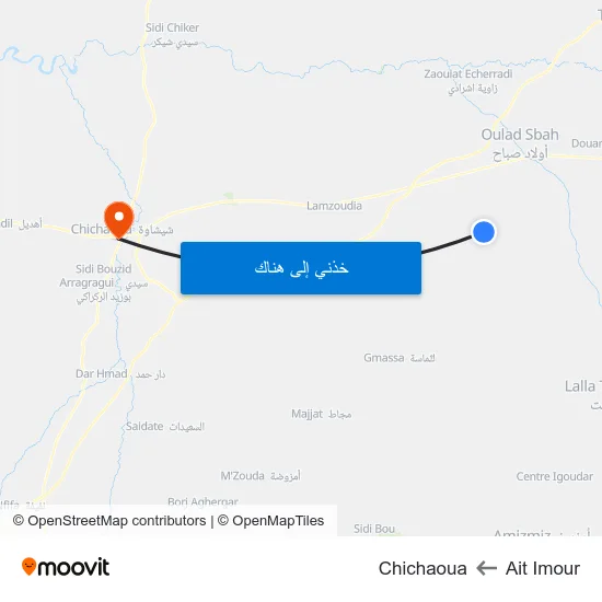 Ait Imour to Chichaoua map