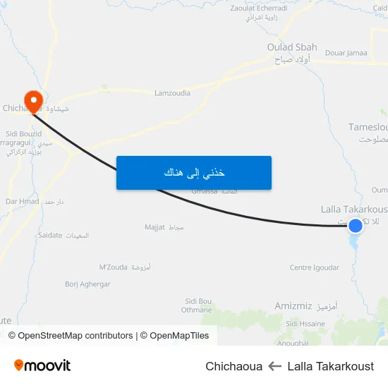 Lalla Takarkoust to Chichaoua map