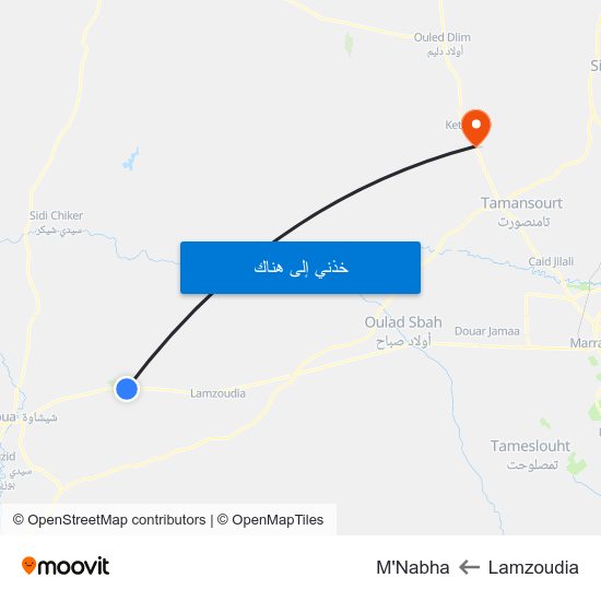 Lamzoudia to M'Nabha map