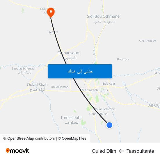 Tassoultante to Oulad Dlim map