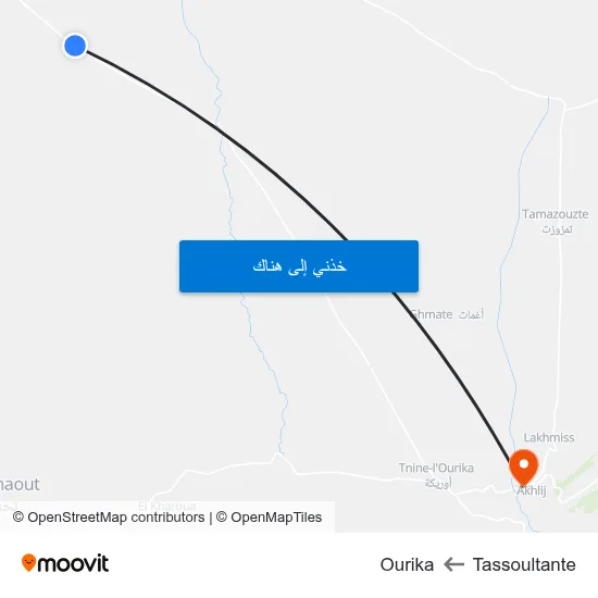 Tassoultante to Ourika map