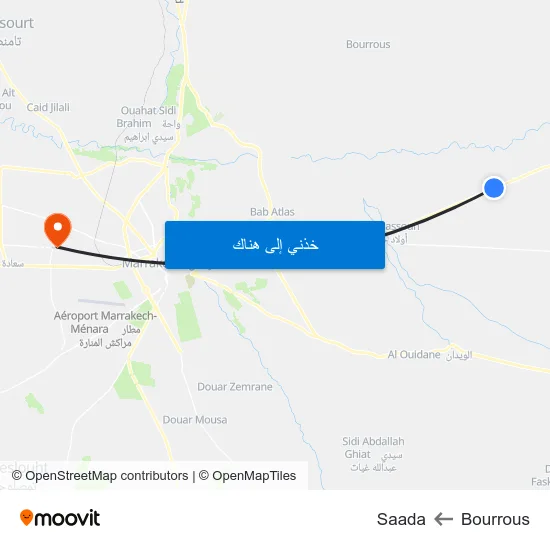 Bourrous to Saada map