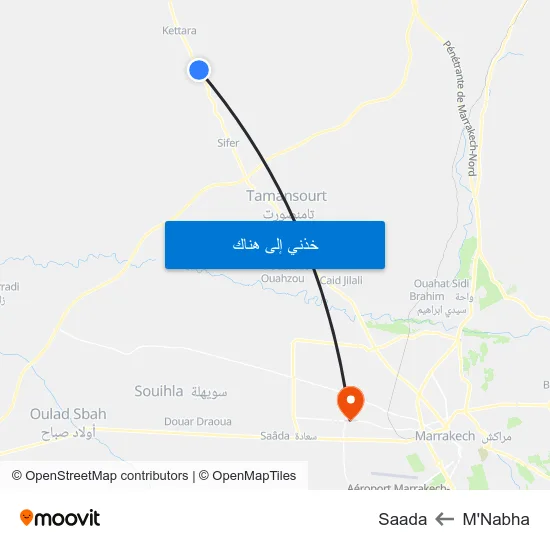 M'Nabha to Saada map