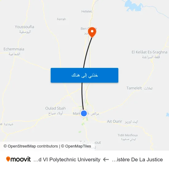 Club Ministère De La Justice to Mohammed VI Polytechnic University map