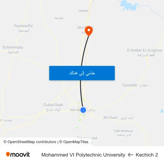 Kechich 2 to Mohammed VI Polytechnic University map