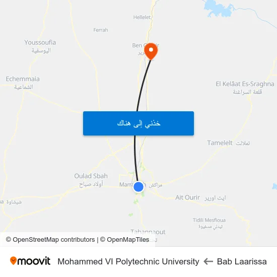 Bab Laarissa to Mohammed VI Polytechnic University map