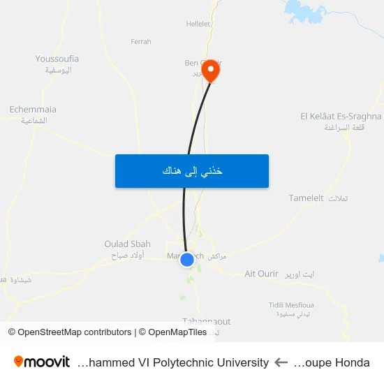 Groupe Honda to Mohammed VI Polytechnic University map