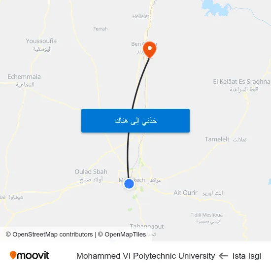Ista Isgi to Mohammed VI Polytechnic University map