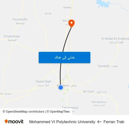 Ferran Trab to Mohammed VI Polytechnic University map
