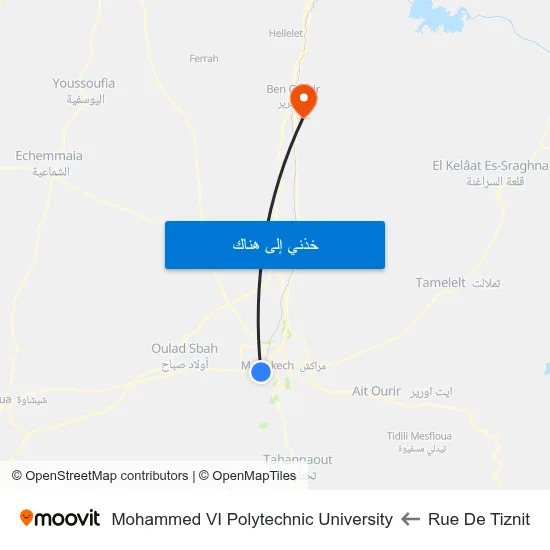 Rue De Tiznit to Mohammed VI Polytechnic University map