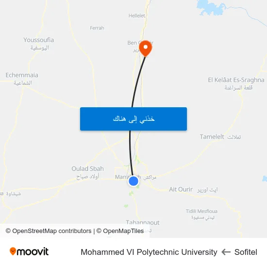 Sofitel to Mohammed VI Polytechnic University map