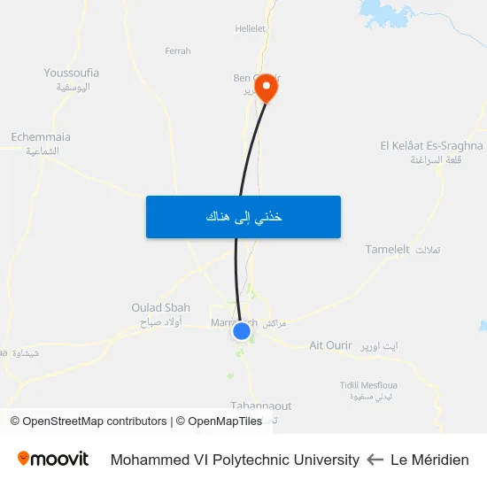Le Méridien to Mohammed VI Polytechnic University map