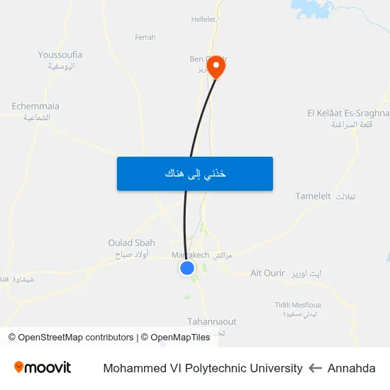 Annahda to Mohammed VI Polytechnic University map