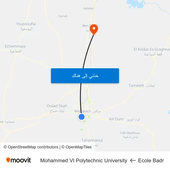Ecole Badr to Mohammed VI Polytechnic University map