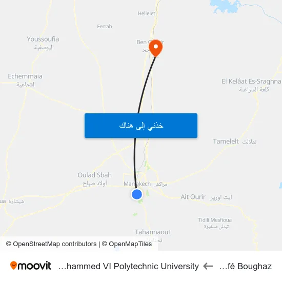 Café Boughaz to Mohammed VI Polytechnic University map