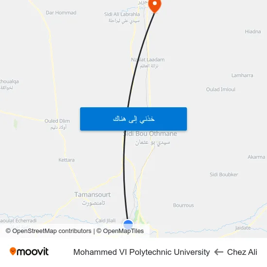 Chez Ali to Mohammed VI Polytechnic University map