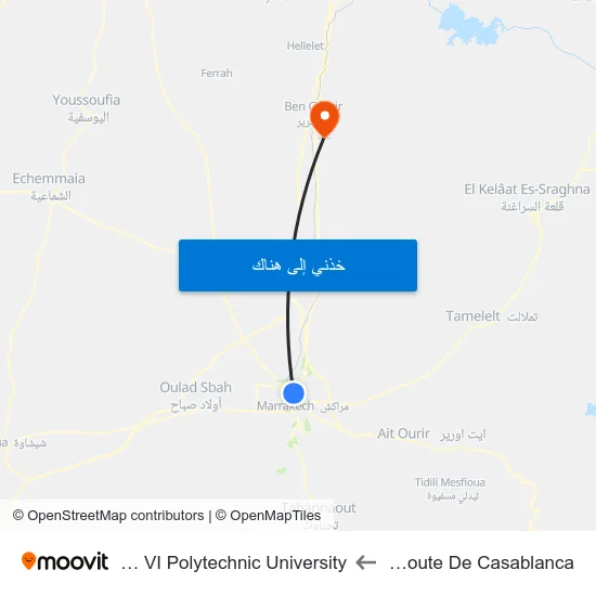 Marjane Route De Casablanca to Mohammed VI Polytechnic University map