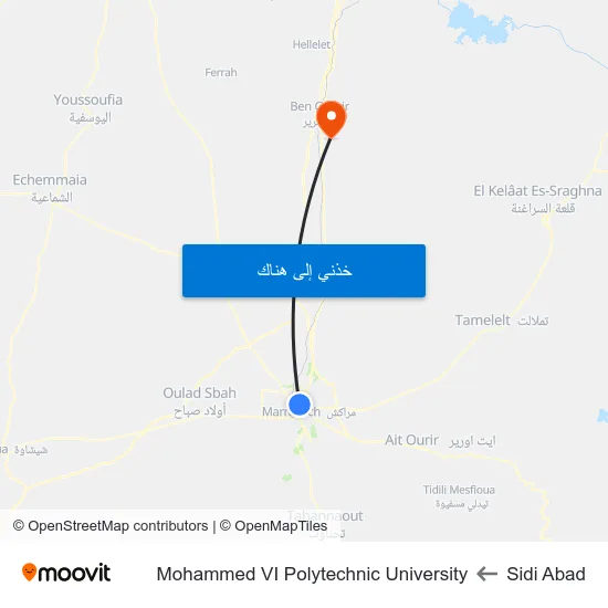 Sidi Abad to Mohammed VI Polytechnic University map