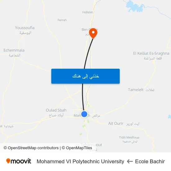 Ecole Bachir to Mohammed VI Polytechnic University map
