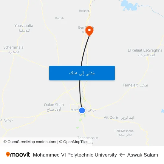 Aswak Salam to Mohammed VI Polytechnic University map