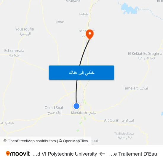Station De Traitement D'Eau to Mohammed VI Polytechnic University map