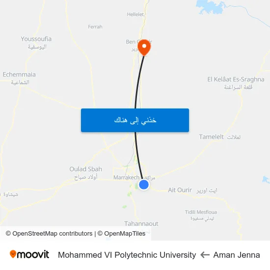 Aman Jenna to Mohammed VI Polytechnic University map