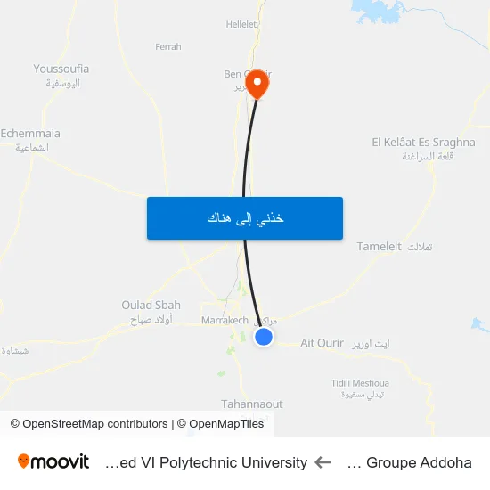 Coralia Groupe Addoha to Mohammed VI Polytechnic University map