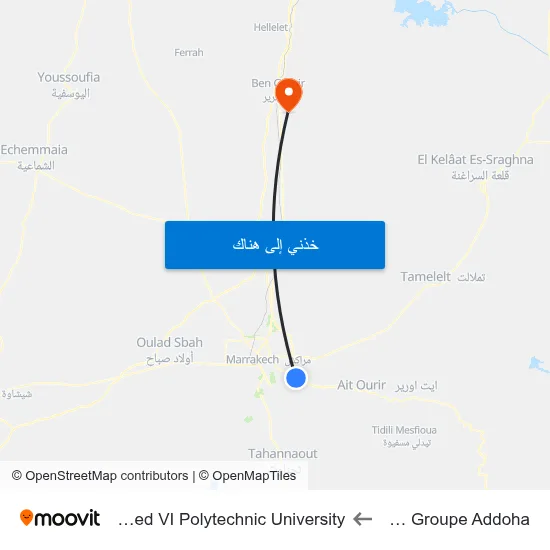 Coralia Groupe Addoha to Mohammed VI Polytechnic University map