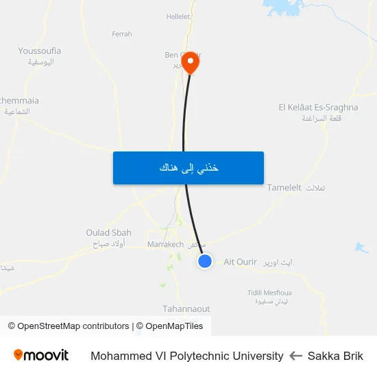 Sakka Brik to Mohammed VI Polytechnic University map