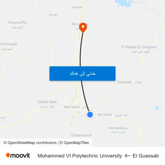 El Guessab to Mohammed VI Polytechnic University map