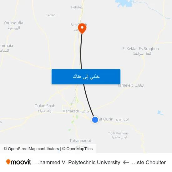 Poste Chouiter to Mohammed VI Polytechnic University map