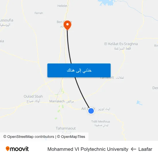 Laafar to Mohammed VI Polytechnic University map