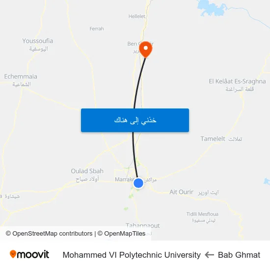 Bab Ghmat to Mohammed VI Polytechnic University map