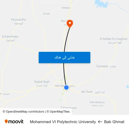 Bab Ghmat to Mohammed VI Polytechnic University map