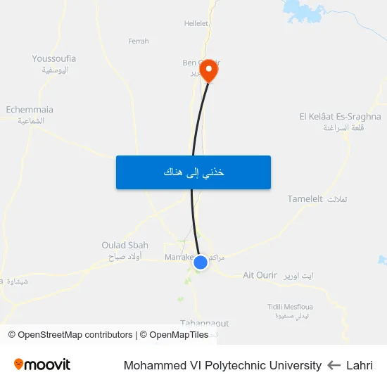 Lahri to Mohammed VI Polytechnic University map