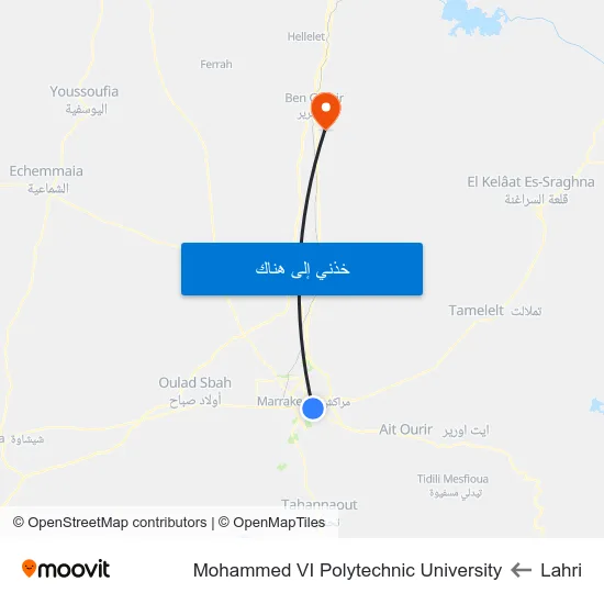 Lahri to Mohammed VI Polytechnic University map