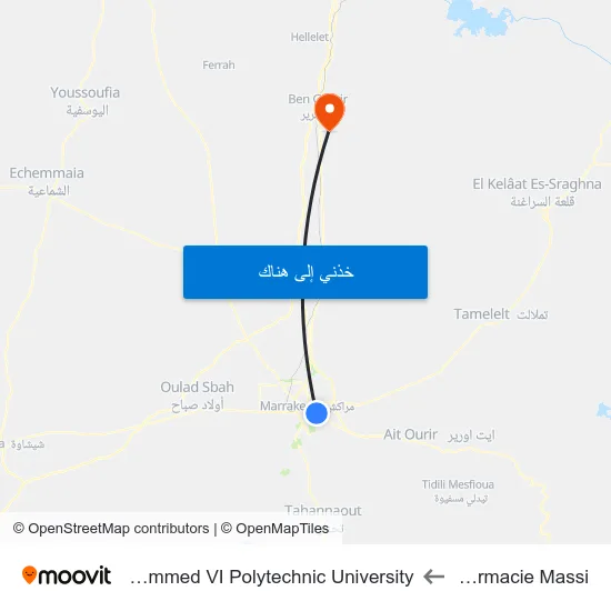 Pharmacie Massi to Mohammed VI Polytechnic University map