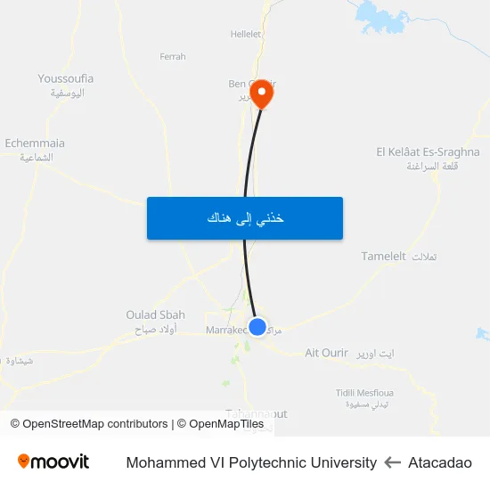 Atacadao to Mohammed VI Polytechnic University map