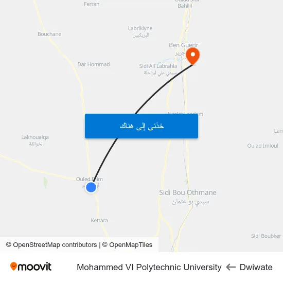 Dwiwate to Mohammed VI Polytechnic University map