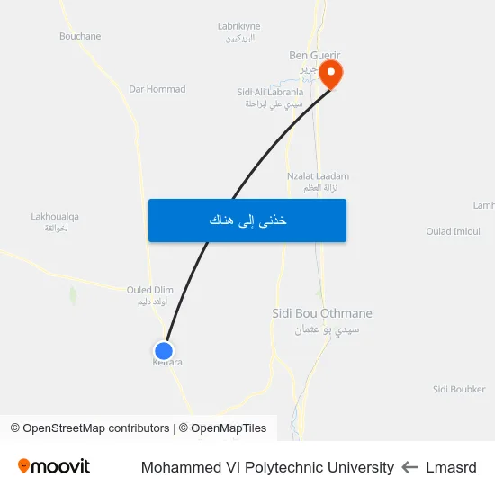 Lmasrd to Mohammed VI Polytechnic University map