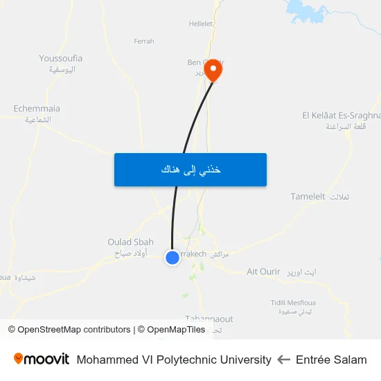 Entrée Salam to Mohammed VI Polytechnic University map
