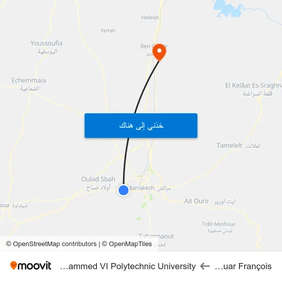 Douar François to Mohammed VI Polytechnic University map