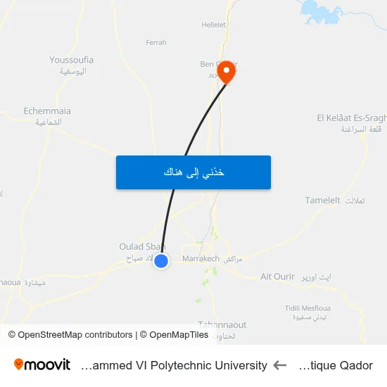 Boutique Qador to Mohammed VI Polytechnic University map