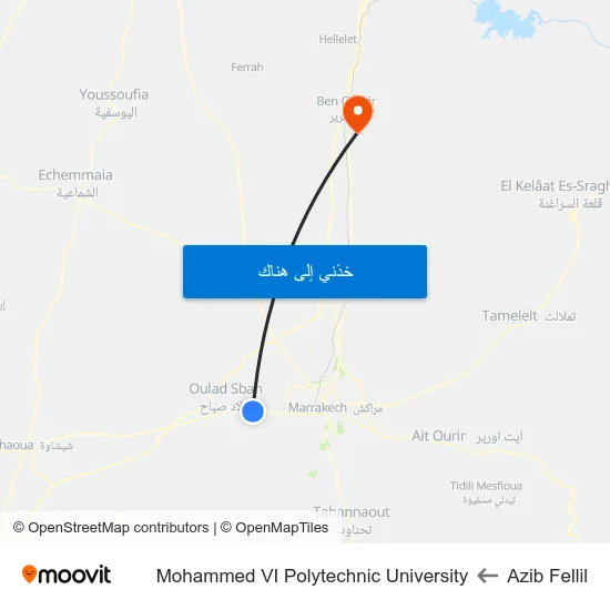 Azib Fellil to Mohammed VI Polytechnic University map