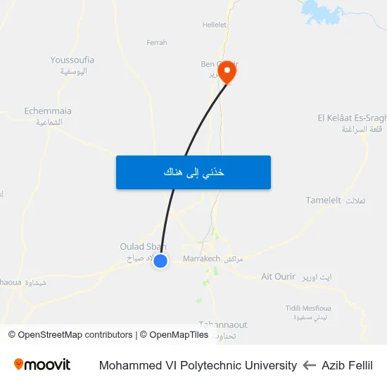 Azib Fellil to Mohammed VI Polytechnic University map