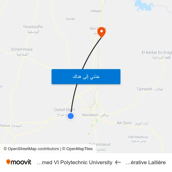 Coopérative Laitière to Mohammed VI Polytechnic University map